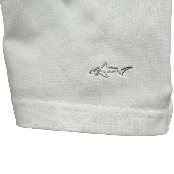 GREG NORMAN PLAY DRY® WHITE TONAL DIAMOND EMBOSSED POLO SHIRT - Picture 9 of 14